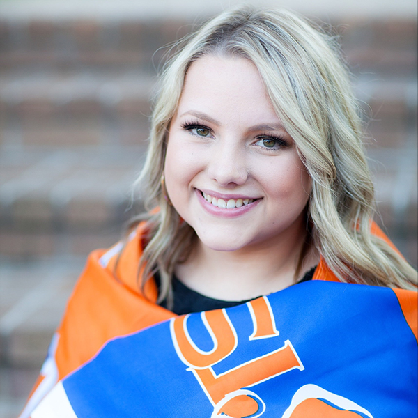 carson gordon with shsu flag